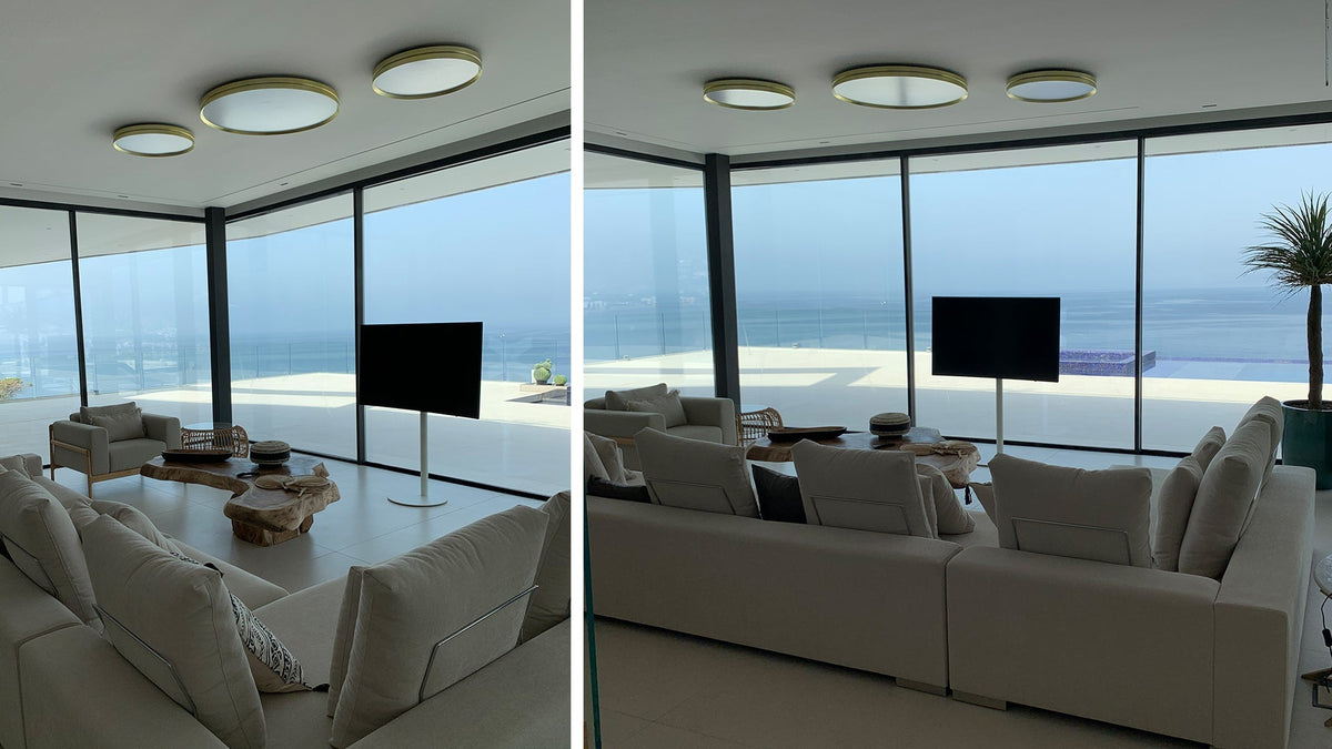 Lite Hole C/W large round ceiling lamp by David Abad