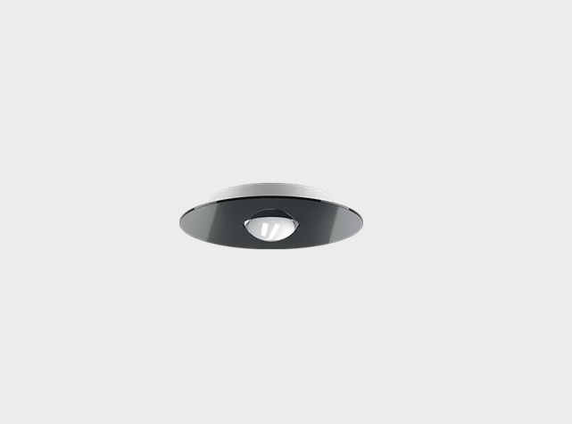 Black Bugia Single LED ceiling fixture for bedroom or hallway 
