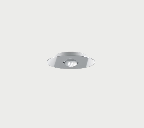Lodes Bugia Single architectural flush mount ceiling light in chrome finsh