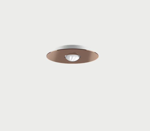Bugia Single ceiling light with direct and indirect LED illumination in bronze finish