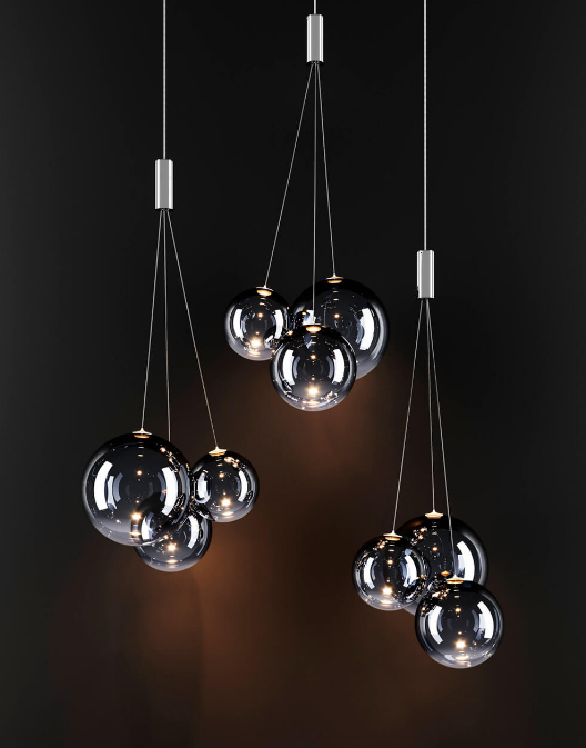 Italian Lodes Random pendant with handcrafted blown glass spheres