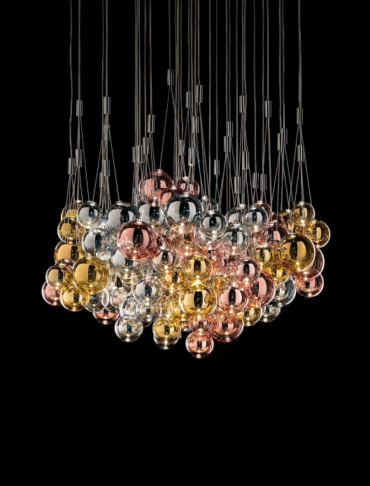 Lodes Random LED pendant with decorative blown glass diffusers