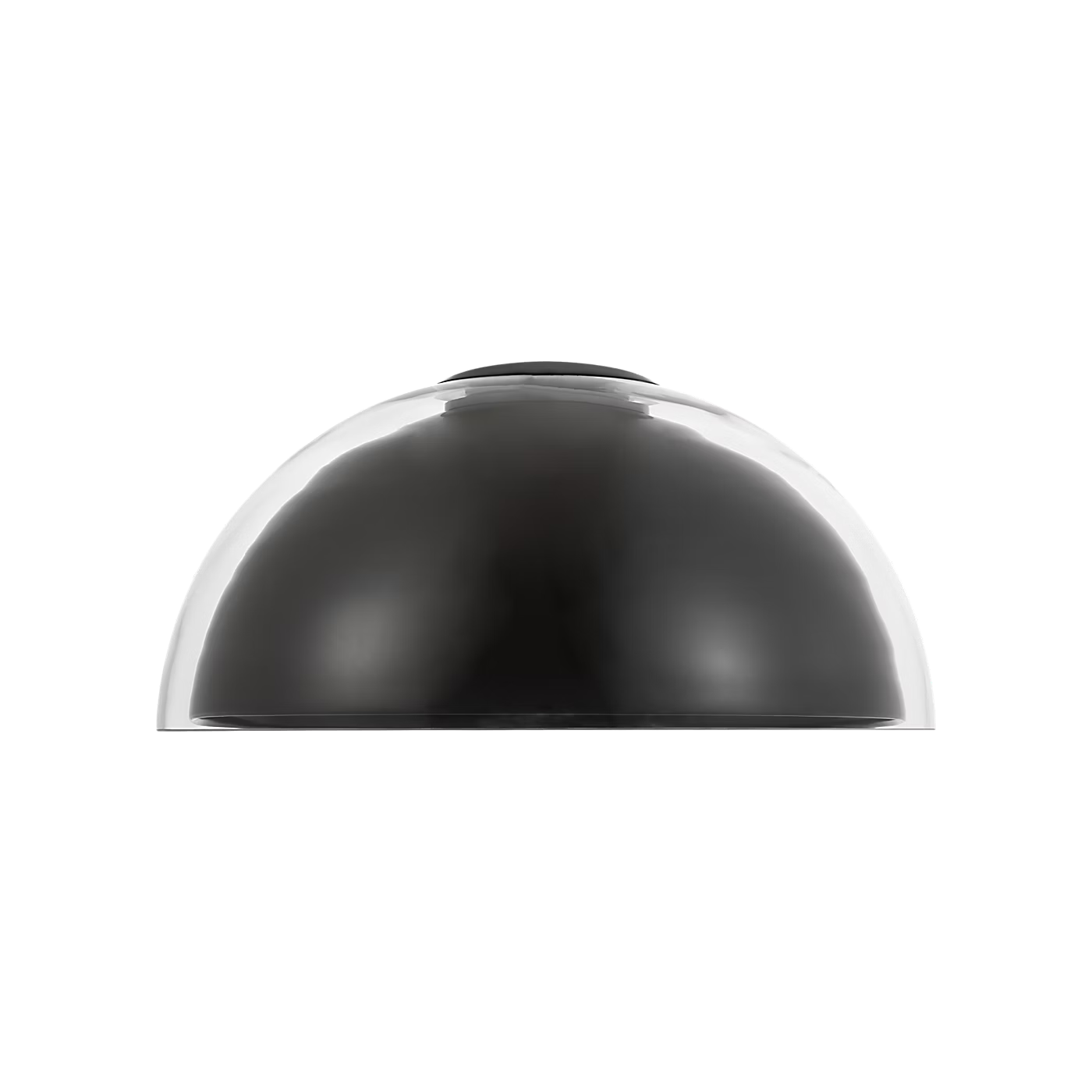 Visual Comfort Lusi 24 bronze LED flush mount installed in modern interior