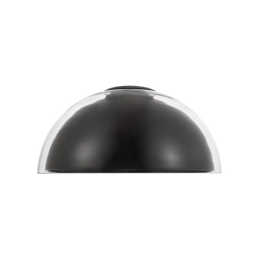 Visual Comfort Lusi 24 bronze LED flush mount installed in modern interior
