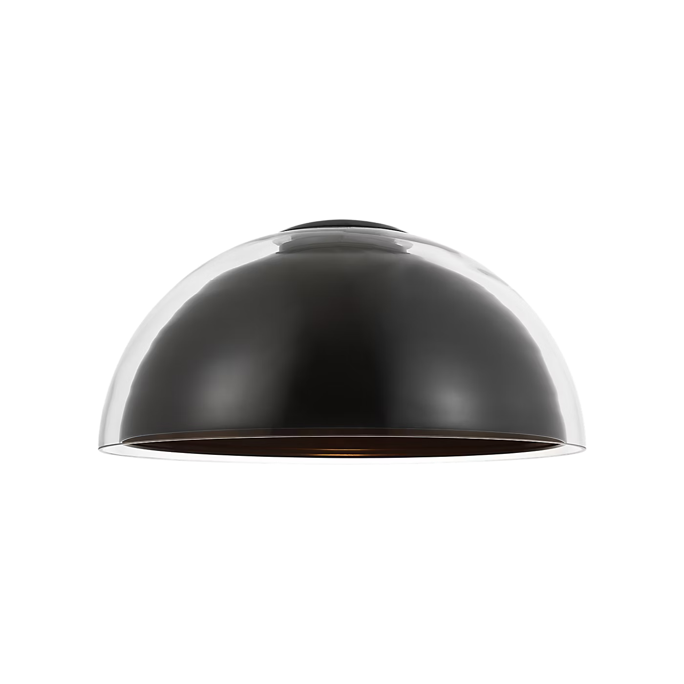 Handblown glass flush mount light in bronze finish for dining room ceiling