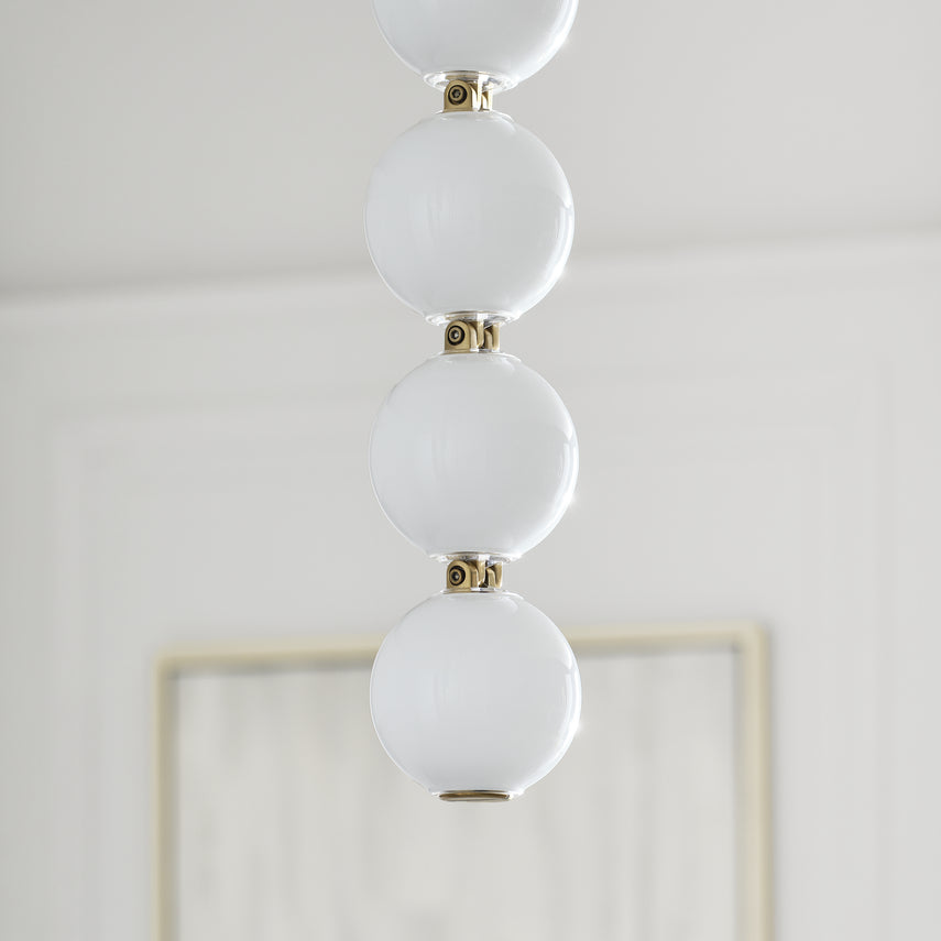 Visual Comfort Perle 36 Modern Led Pendant Light Hand Blown Glass Polished Nickel