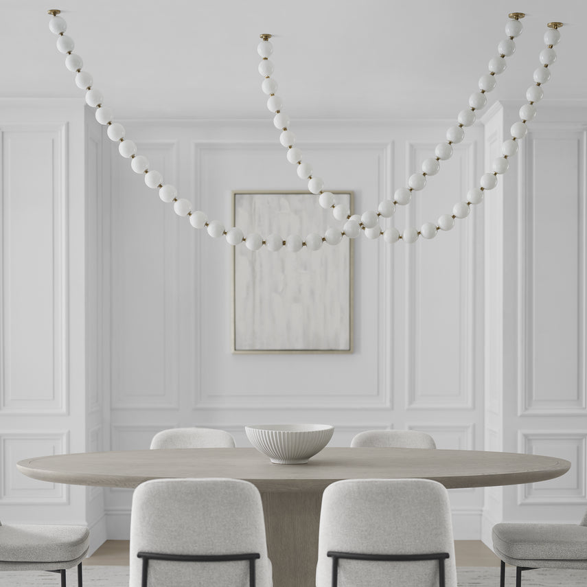 Visual Comfort Perle 240 Custom Draped Chandelier Polished Nickel