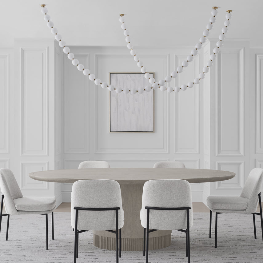 Visual Comfort Perle 240 Custom Draped Chandelier Natural Brass