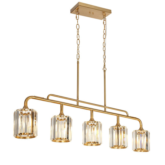 Lyngearary 5 Light 47 Modern Brass Linear Pendant Ha05202 - LNC Home