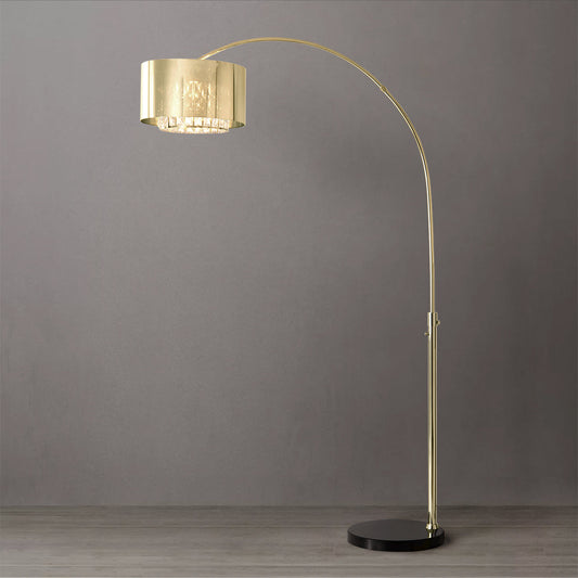 Marilyn Arc Floor Lamp 94 Weathered Brass Mylar Crystal Shades Rotary 21263Wb by Nova California