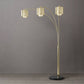 Marilyn 3 Light Arc Floor Lamp 90 Weathered Brass Mylar Crystal Shade 23263Wb by Nova California