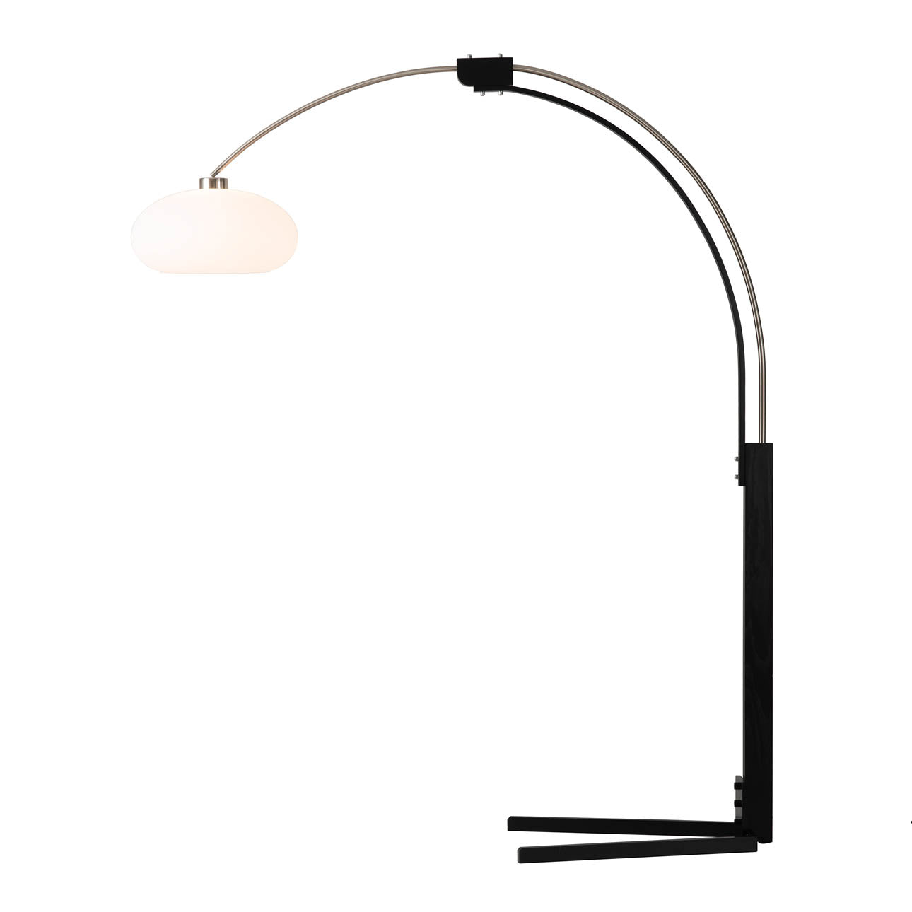 Morelli Arc Floor Lamp 84 Satin Nickel Black 2012201Sn by Nova California