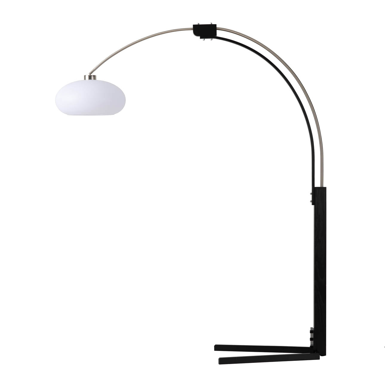 Morelli Arc Floor Lamp 84 Satin Nickel Black 2012201Sn by Nova California