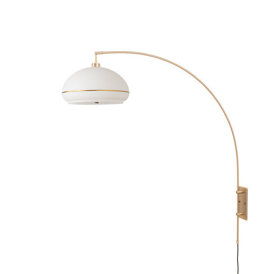 Morelli Wall Mounted Arc Lamp by Nova of California, Weathered Brass shade, Weathered Brass base, Weathered Brass body – view 1