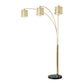 Marilyn 3 Light Arc Floor Lamp 90 Weathered Brass Mylar Crystal Shade 23263Wb by Nova California