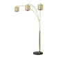 Marilyn 3 Light Arc Floor Lamp 90 Weathered Brass Mylar Crystal Shade 23263Wb by Nova California