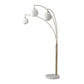 Moraga 3 Light Arc Floor Lamp 85 Bone Porcelain Weathered Brass Walnut 237723Wb by Nova California