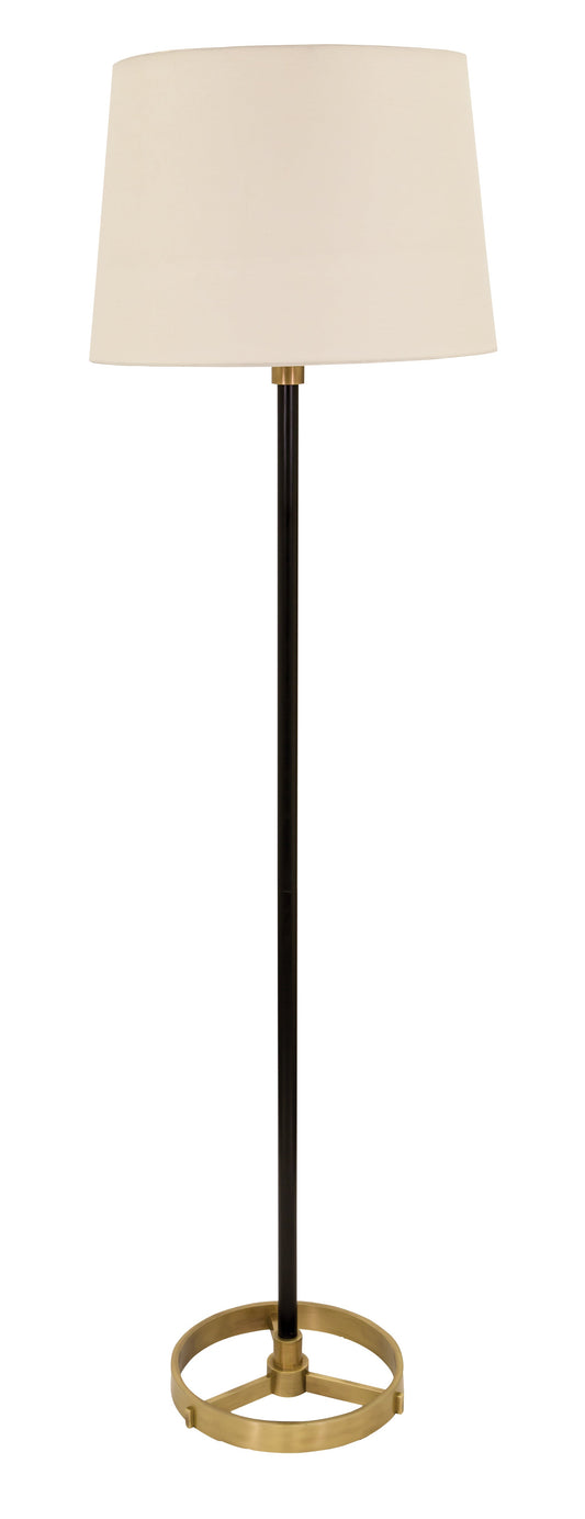 House of Troy Morgan 62" Floor Lamp in Black/Antique Brass
