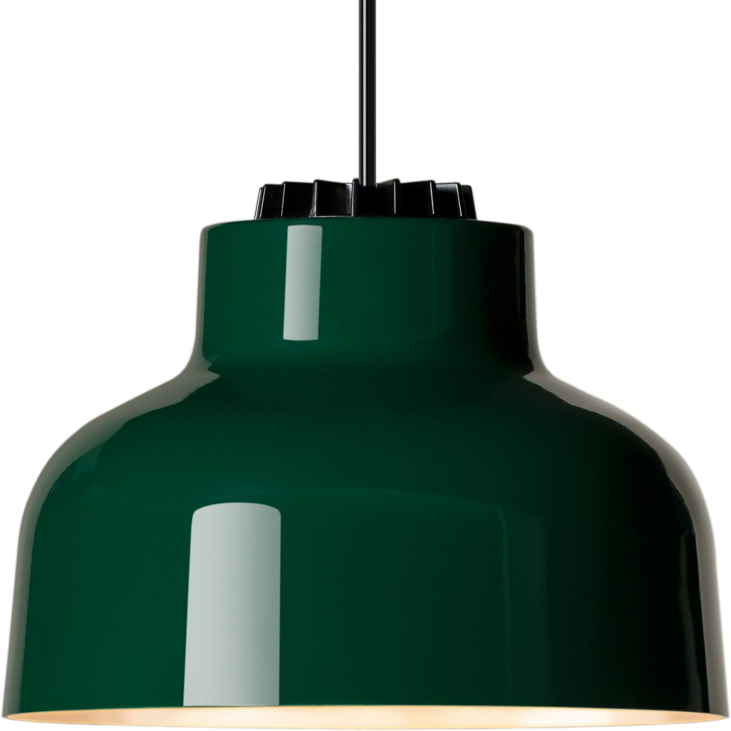 Santa & Cole M64 LED pendant lamp in British Racing Green finish for dining rooms and hospitality spaces