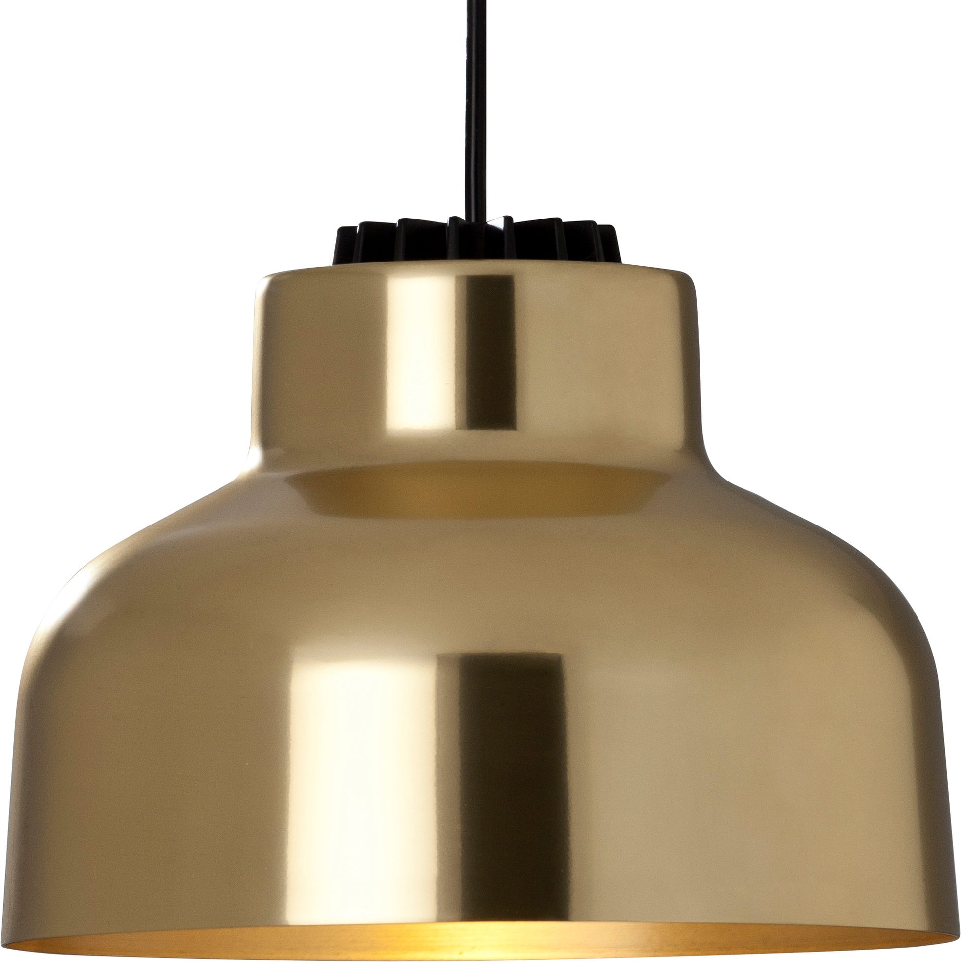 Santa & Cole M64 LED pendant lamp in polished brass finish for modern living spaces