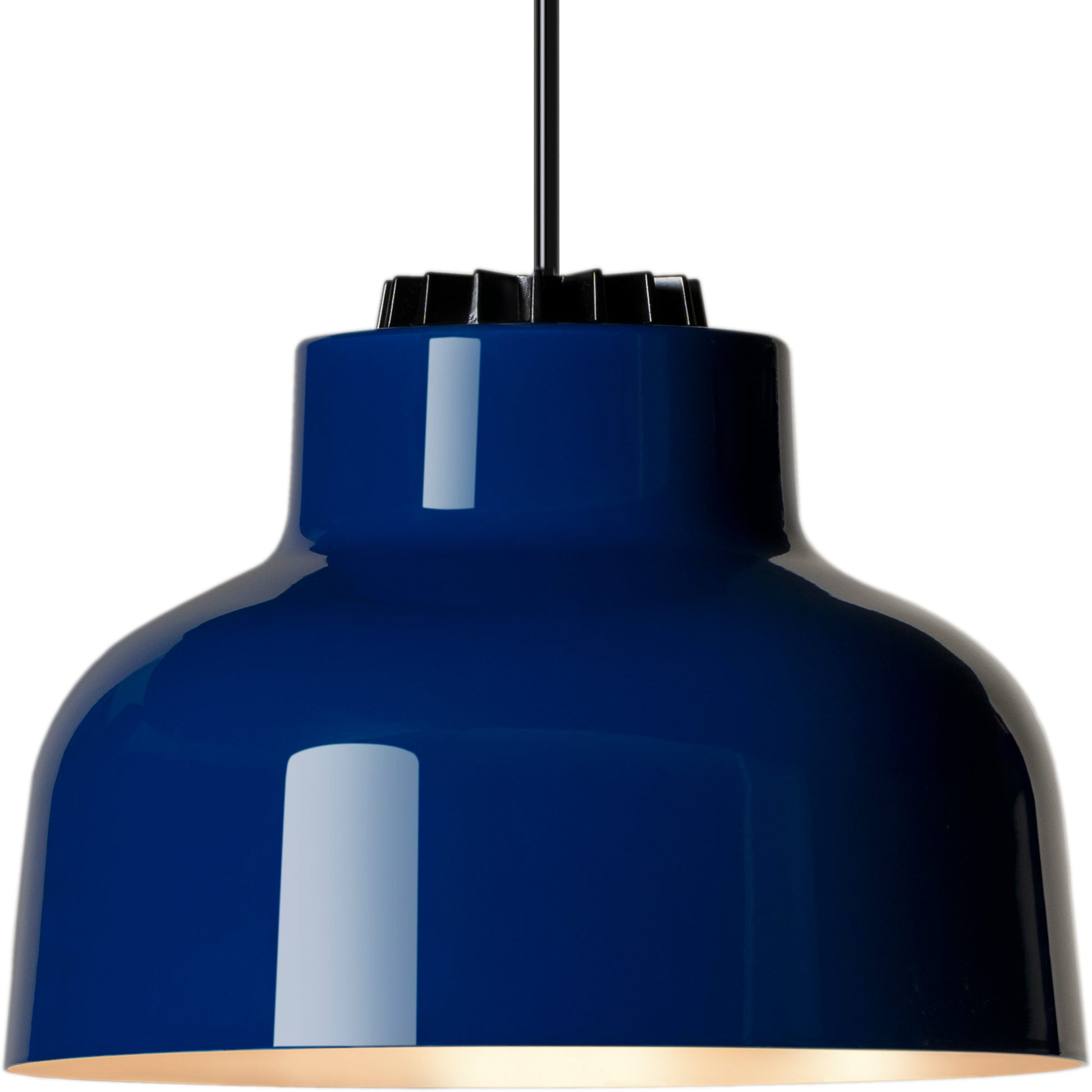 Santa & Cole M64 LED pendant lamp in Ultramarine Blue finish for modern dining rooms and hotels
