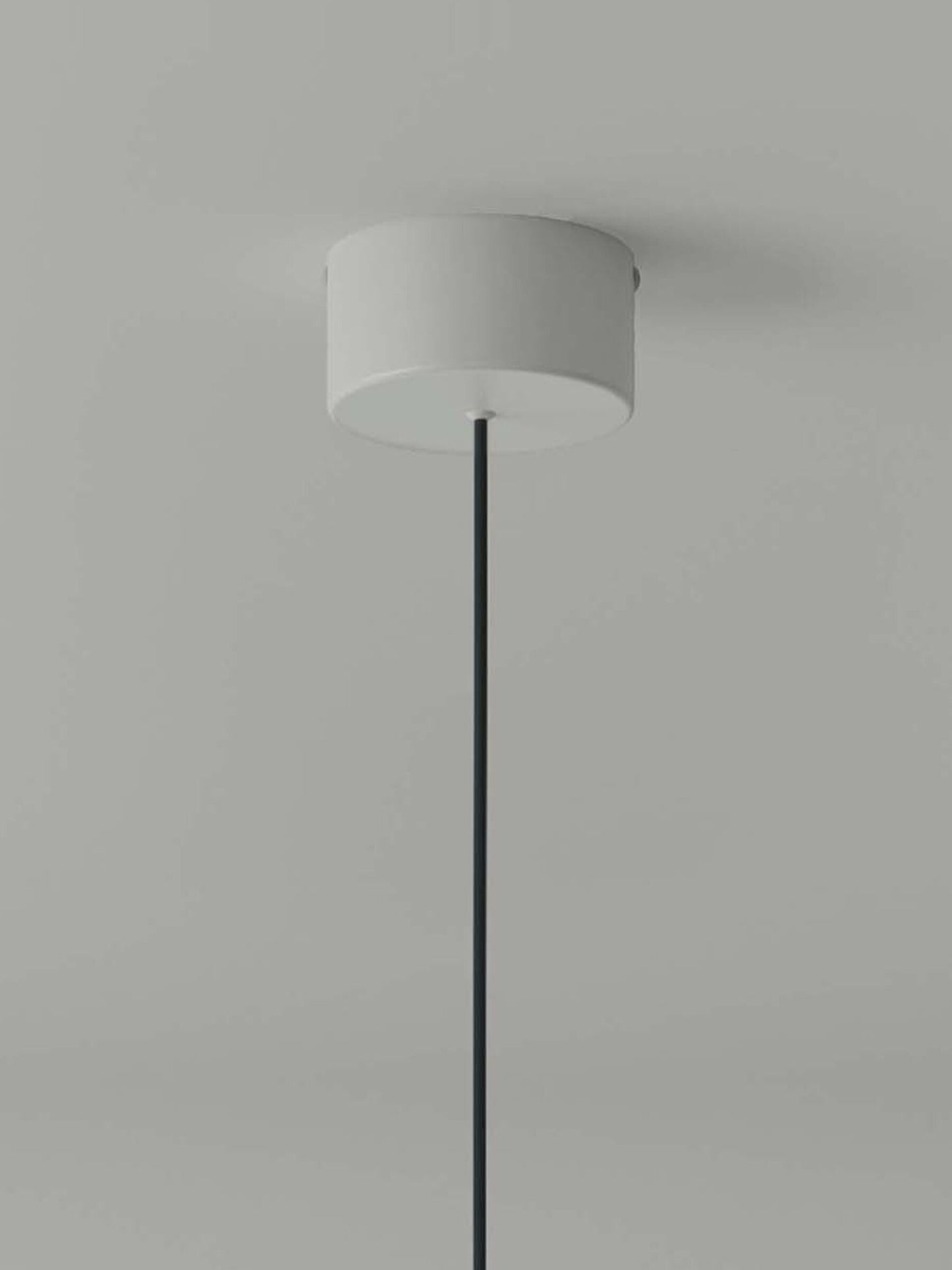 Santa & Cole M64 pendant lamp in luxury bedroom design - white canopy