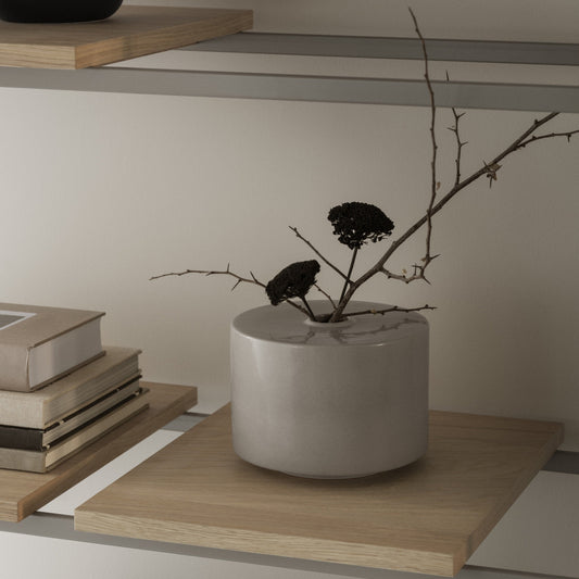 blomus MAKOTO Stoneware Vase, Narrow Opening – vase with a single branch