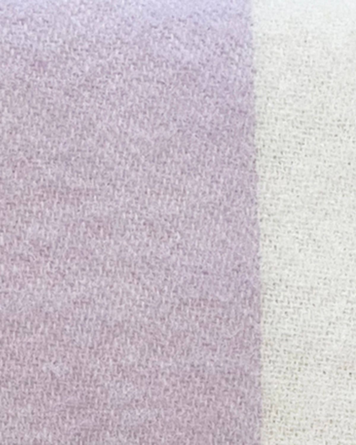 Maison Deux Color Block No. 1 Wool Blanket in Lilac/Yellow & Orange – detail 6