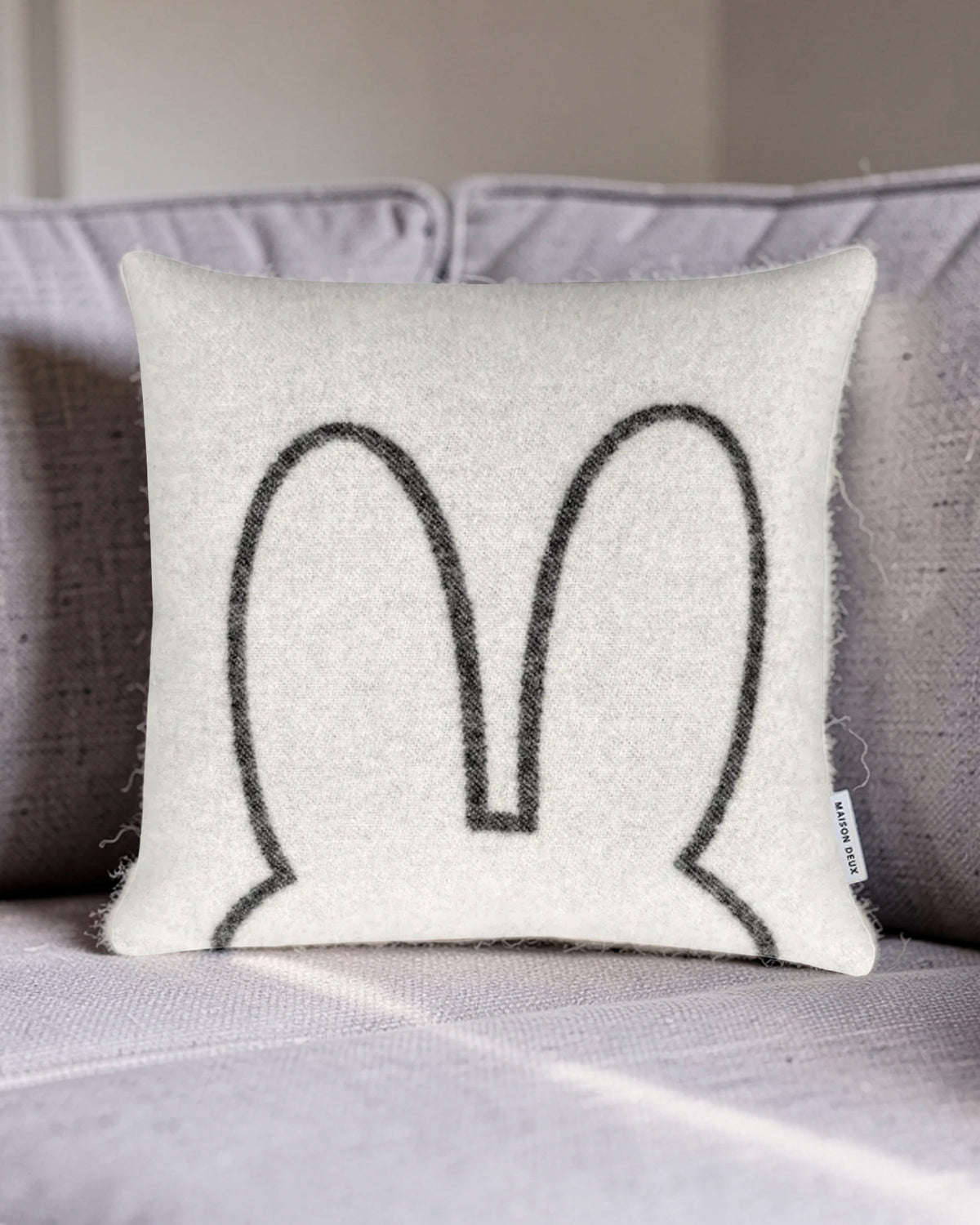 Maison Deux Miffy Cushion Cover in White/Black – detail 4