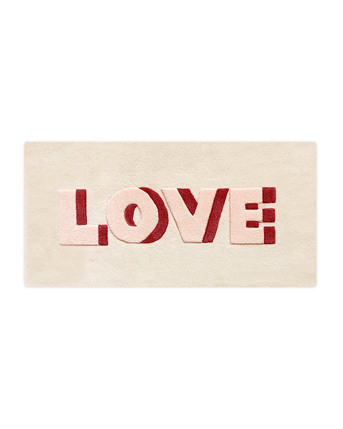 Maison Deux Love Rug in Cream/Red – detail 2