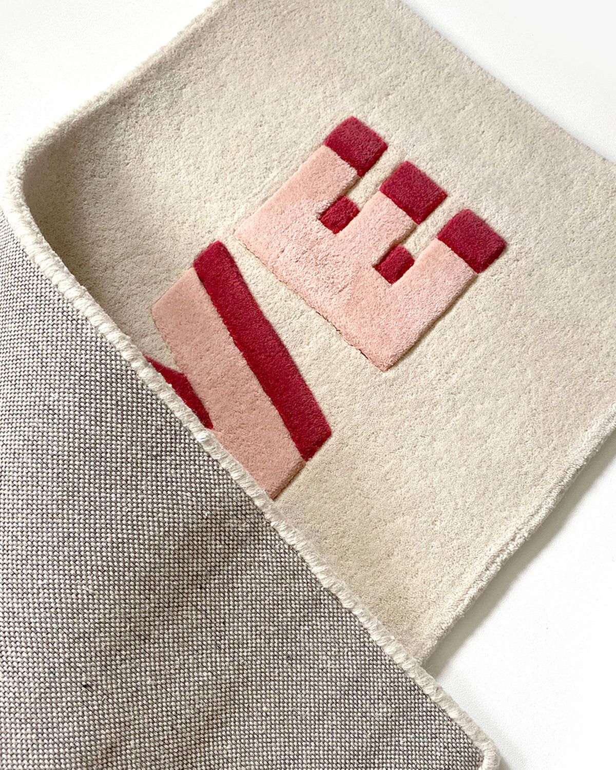 Maison Deux Love Rug in Cream/Red – main view