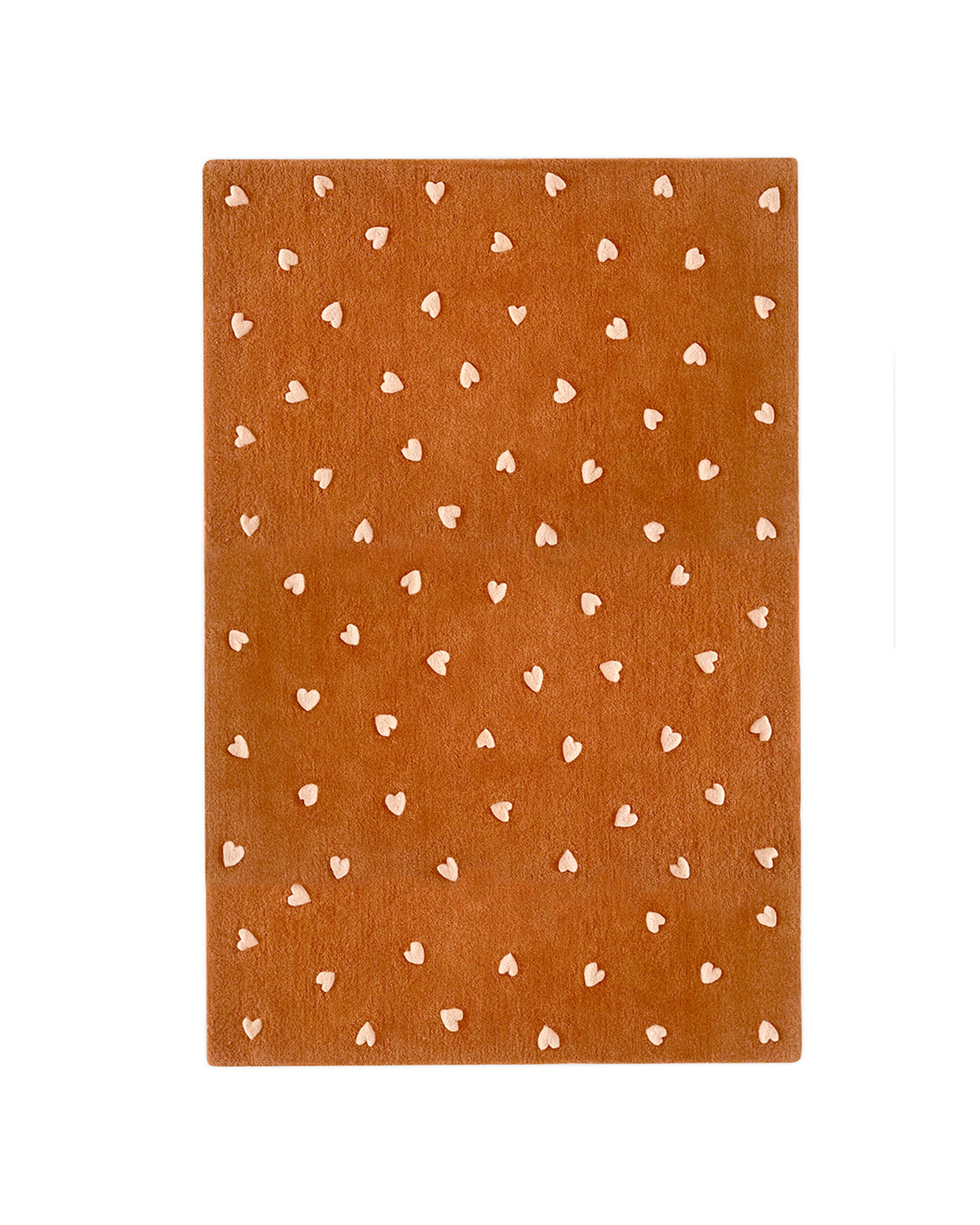 Maison Deux Hearts Rug in Toffee/Pink – detail 4