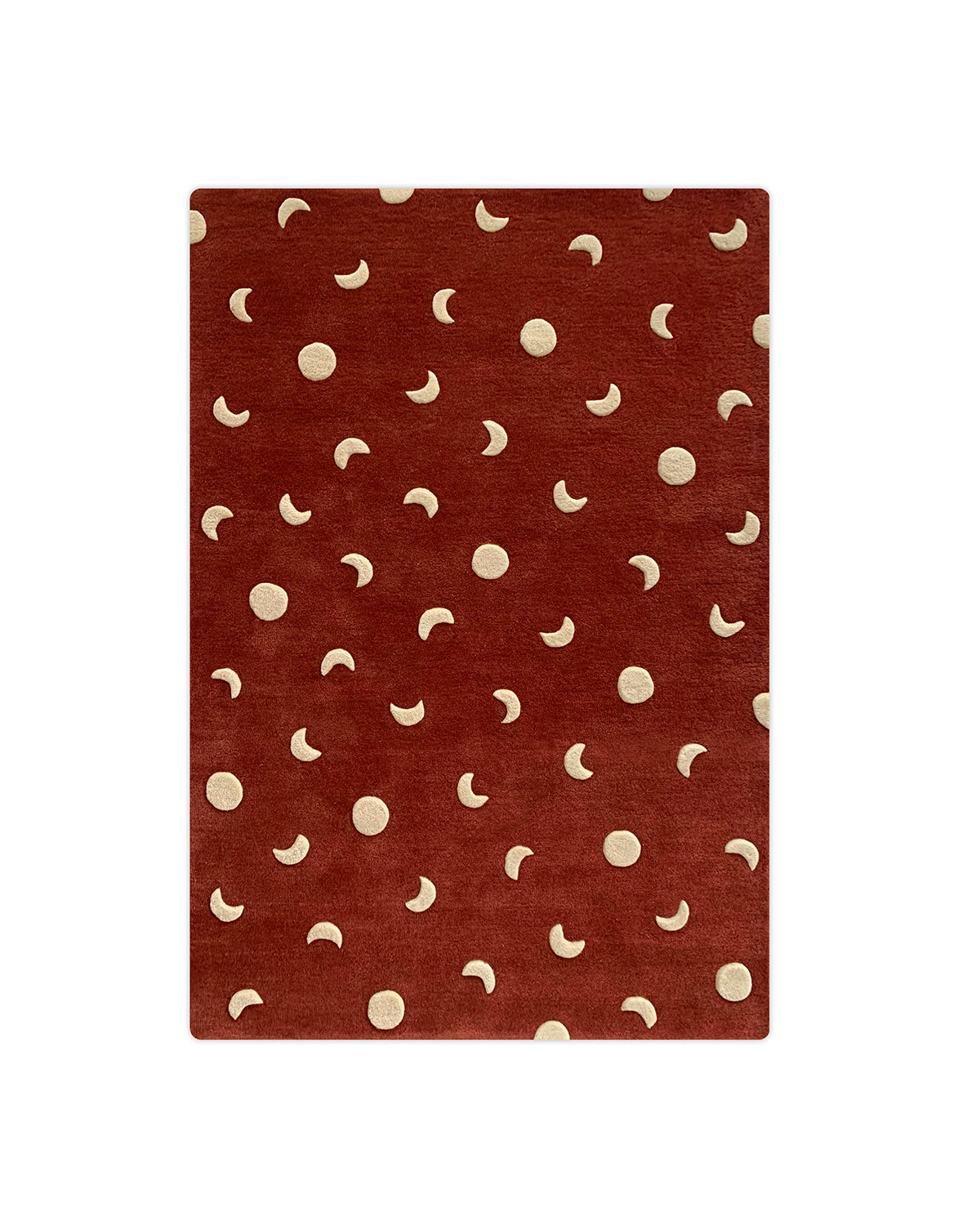 Maison Deux Moons Rug in Brick Red/Cream – detail 2