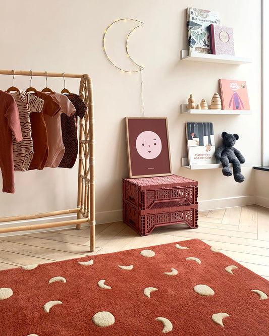 Maison Deux Moons Rug in Brick Red/Cream – main view
