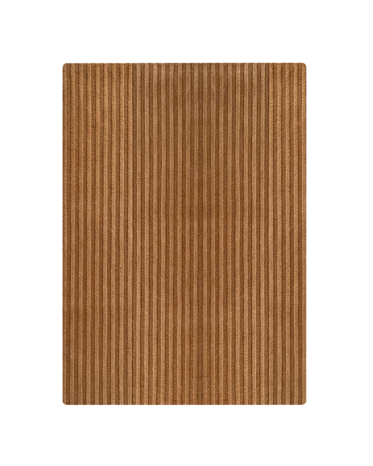 Maison Deux Solid Stripe Rug in Terra Brown – detail 2