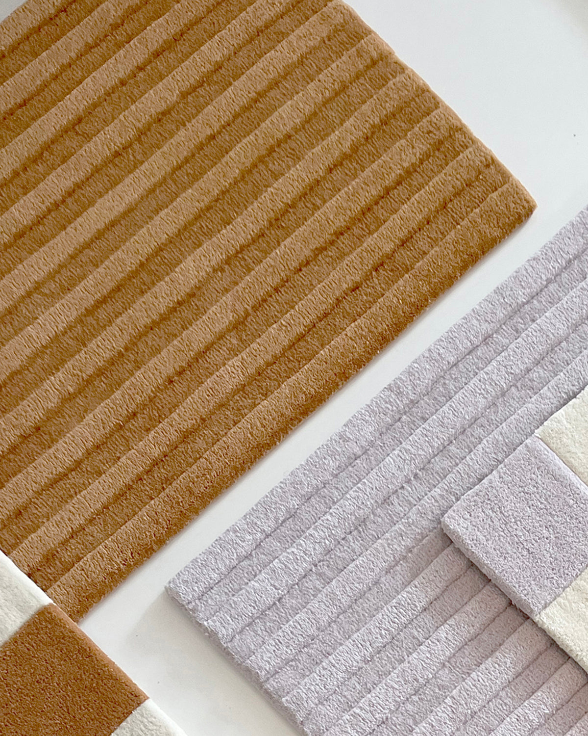 Maison Deux Solid Stripe Rug in Terra Brown – main view