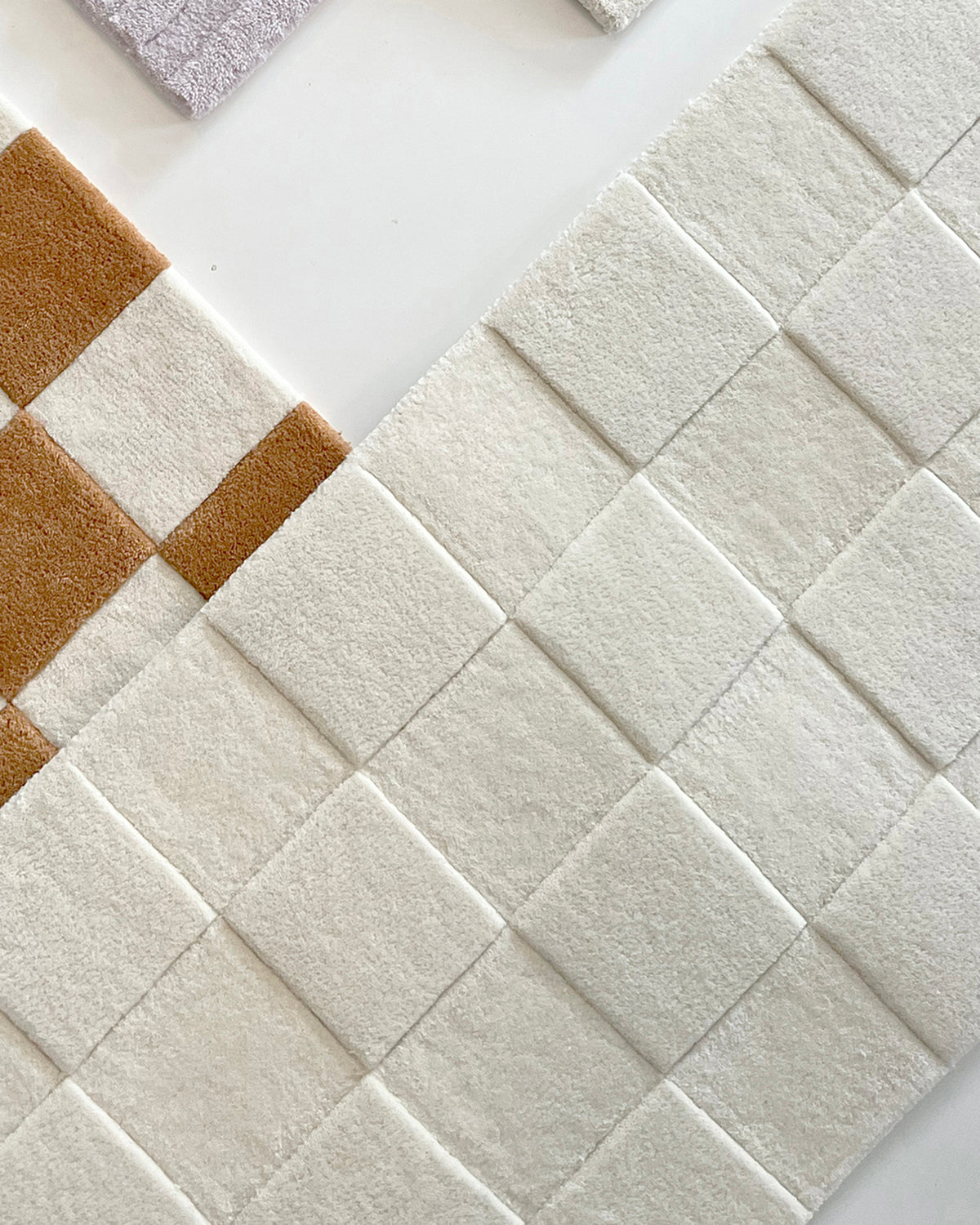 Maison Deux Checkerboard Rug in Off White – main view