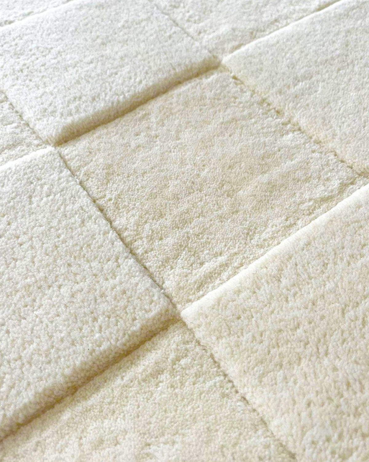 Maison Deux Checkerboard Rug in Off White – detail 2