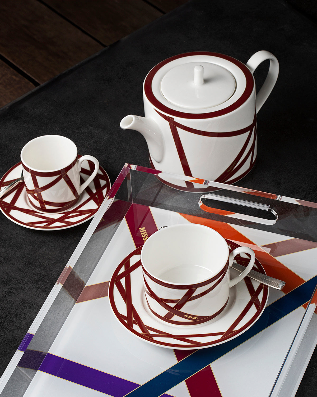 Missoni Home Nastri Bordeaux tea cups & saucers – photo 3