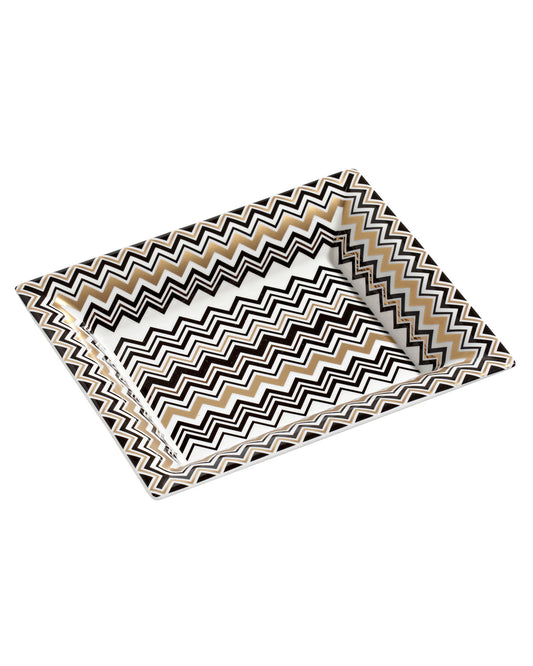 Missoni Home Zig Zag Gold rectangular tray – photo 2