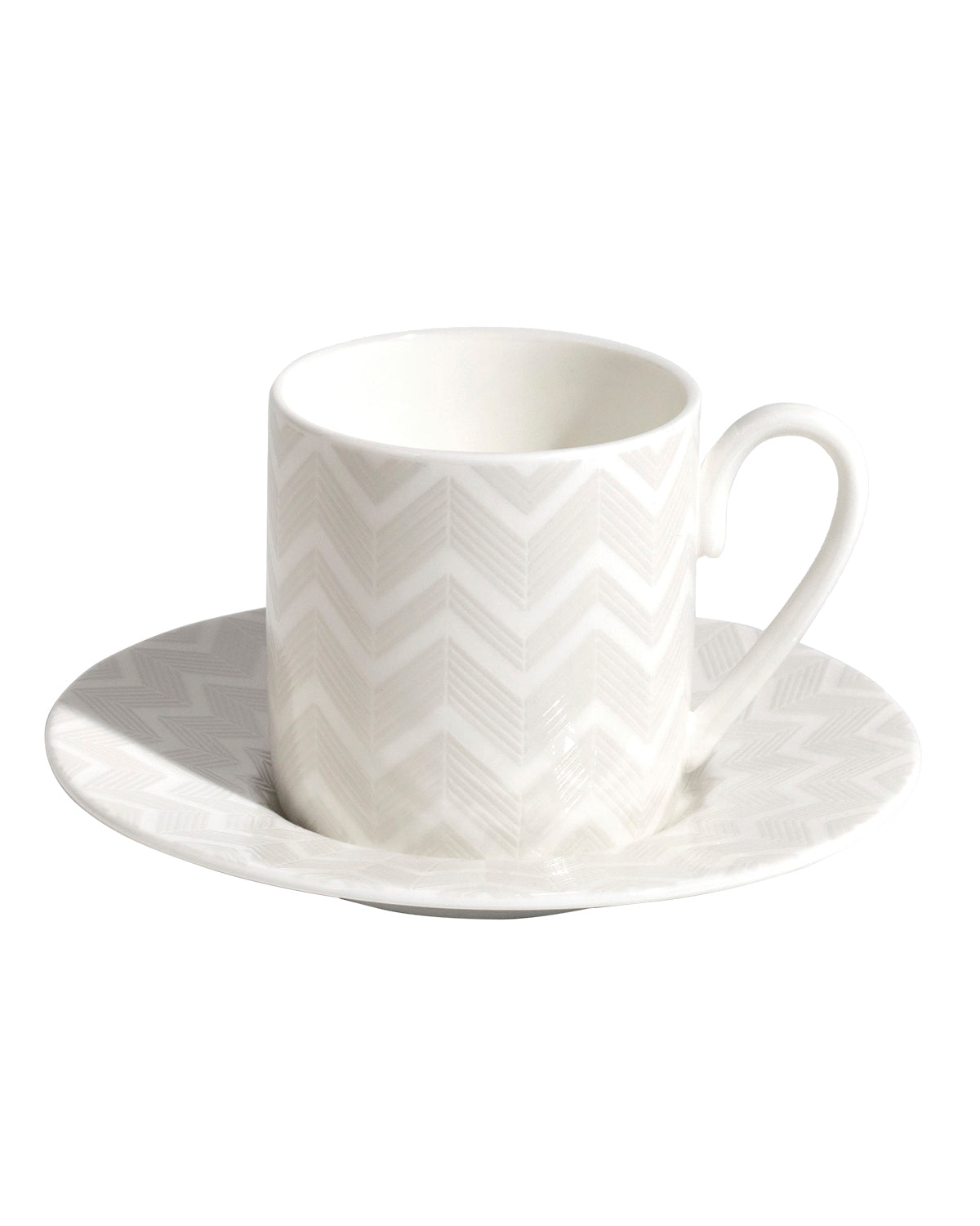 Missoni Home Zig Zag White coffee cups & saucers