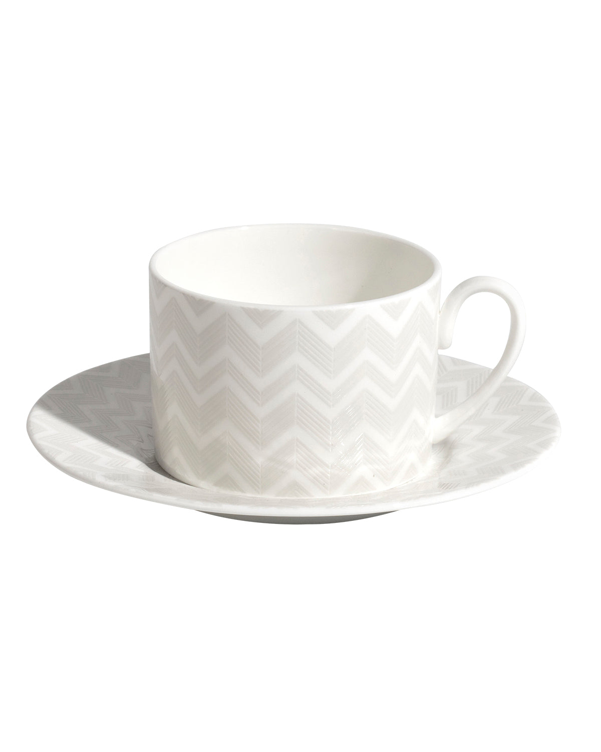 Missoni Home Zig Zag White tea cups & saucers