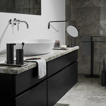 blomus Toilet Butler with Short Brush Holder 1 Roll Black