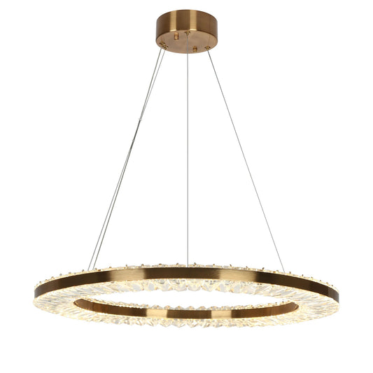 Macrobotrys Modern Crystal Round Chandelier Brass - LNC Home