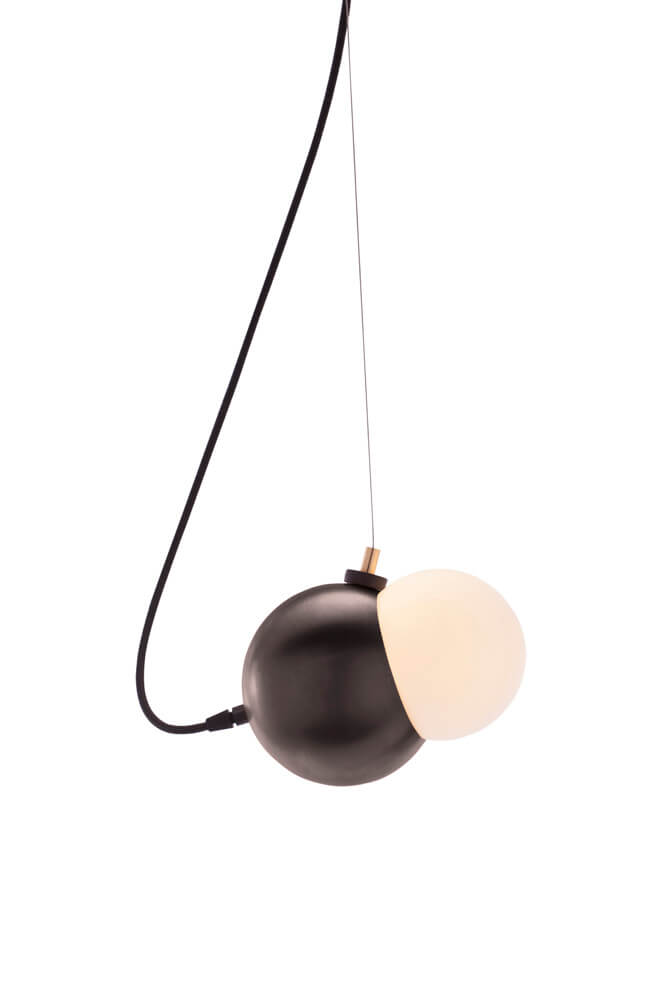 Maggie spun steel pendant light by Viso, Statuary Bronze