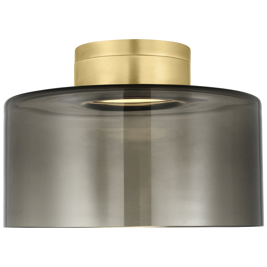 Manette 11-inch Satin Nickel Glass Flush Mount LED by Visual & Comfort & Co