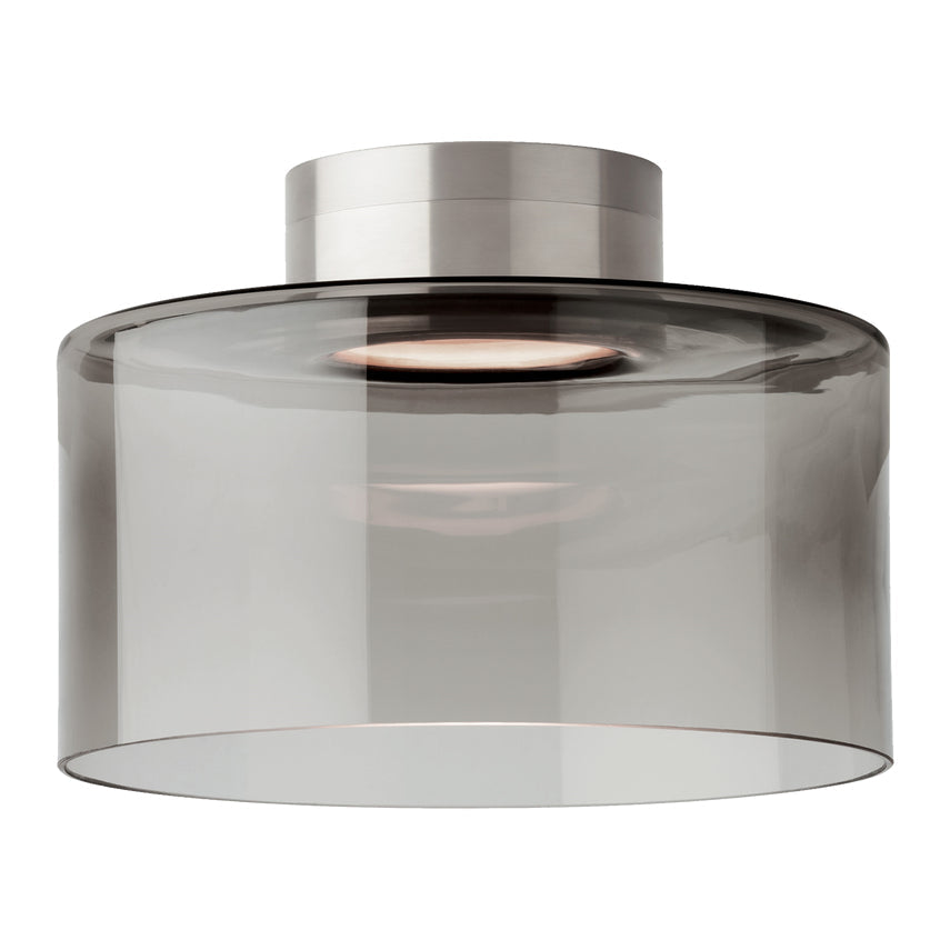 Manette 11-inch Satin Nickel Glass Flush Mount LED by Visual & Comfort & Co