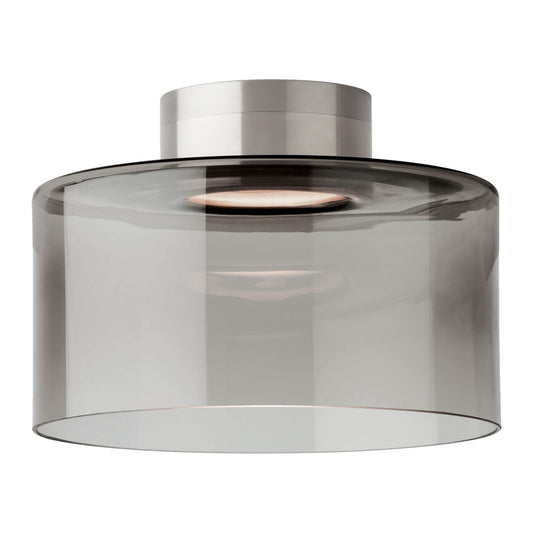 Manette 11-inch Satin Nickel Glass Flush Mount LED by Visual & Comfort & Co
