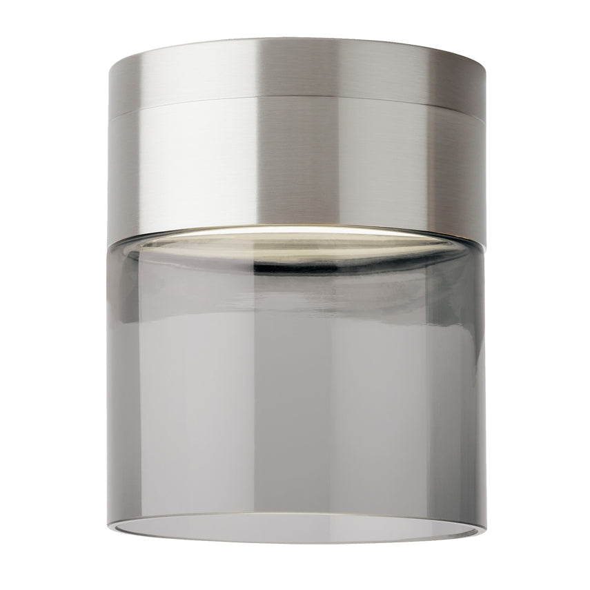 Manette 5-inch LED Flush Mount Satin Nickel Smoke Glass by Visual & Comfort & Co