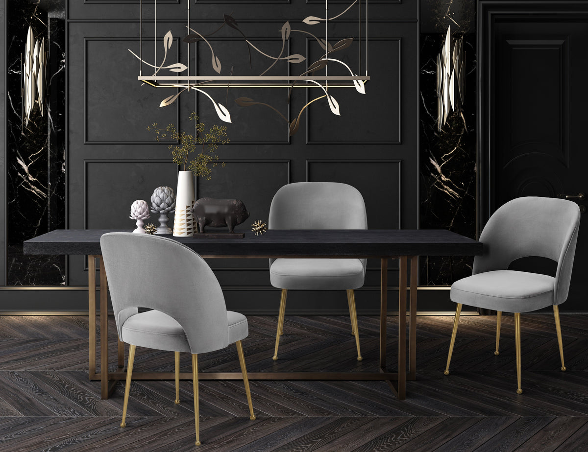 Swell Light Grey Performance Velvet Dining Chair by TOV Furniture – photo 2 of 6
